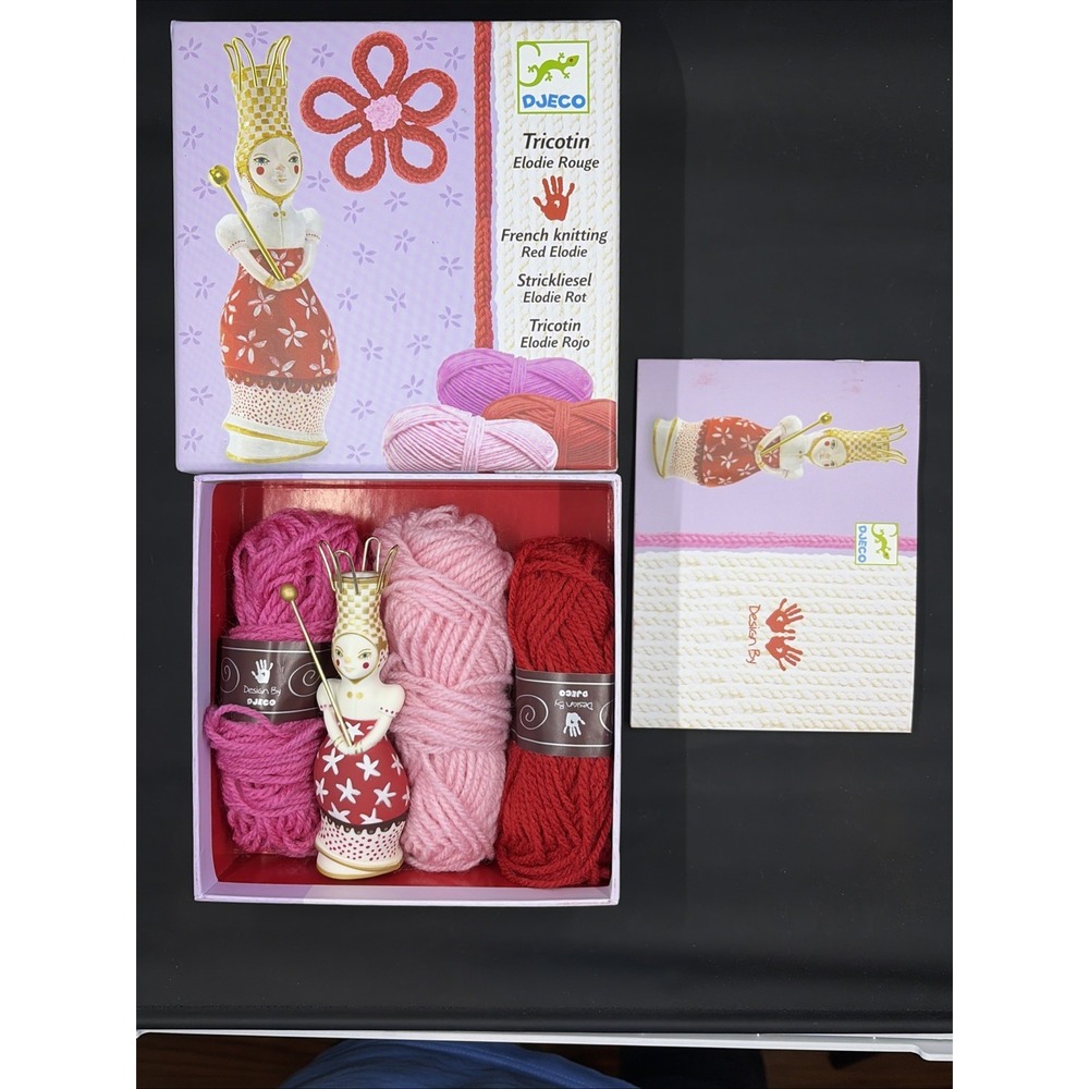 Tricotin Djeco French Knitting Princess Elodie Rouge Ages 7-13 Designed France